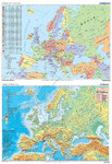 DUO Europa fizyczna z elementami ekologii / Europa polityczna (2017) - dwustronna mapa ścienna