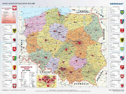 Mapa administracyjna Polski stan na 2014 200x150cm