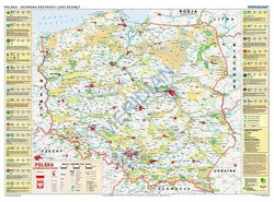 Polska - ochrona przyrody i sieć ECONET - mapa ścienna