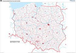 Mapa konturowa Polski administracyjna - ćwiczeniowa mapa ścienna