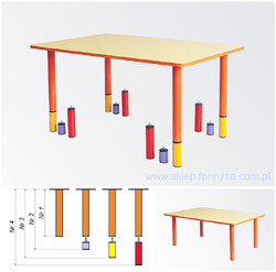 stół przedszkolny wielorozmiarowy