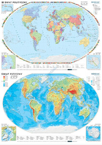 DUO Świat polityczny / fizyczny z elementami ekologii - dwustronna mapa ścienna