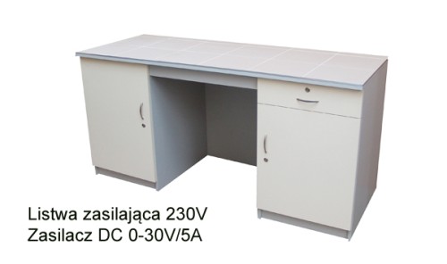Stół demonstracyjny 2 szafkowy z zasilaczem prądu stałego