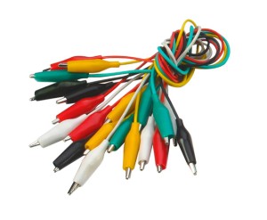 Zestaw 10 kolorowych przewodów ze złączami krokodylkowymi