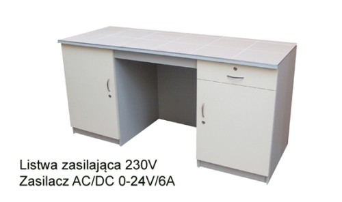 stół demonstracyjny z zasilaczem prądu zmiennego biurko nauczyciela
