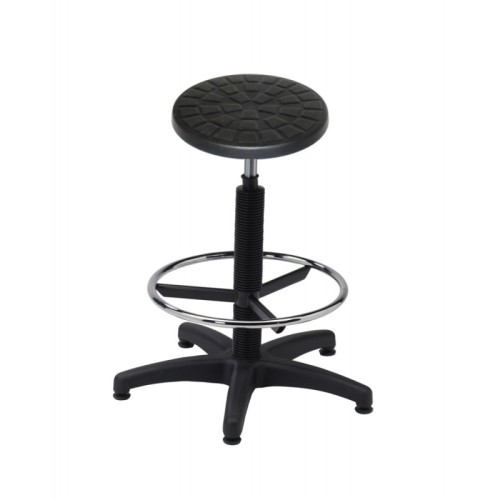 TABORET WARSZTATOWY Z PODNÓŻKIEM eko-skóra