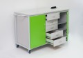 Szafka mobilna biurko z wyposażeniem zielone pracownie