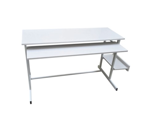 Stolik komputerowy ze stałą półką na klawiaturę oraz podstawką na komputer