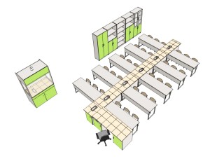 Pracownia chemiczna 30-stanowiskowa /kanał z mediami/