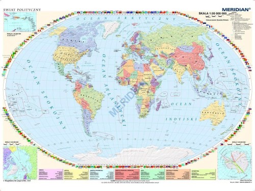 Mapa polityczna świata (stan na 2014) 160x120cm