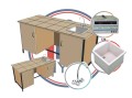 Stół laboratoryjny NYSA na stelażu, ze zlewem i zasilaczem - stół dla nauczyciela do pracowni