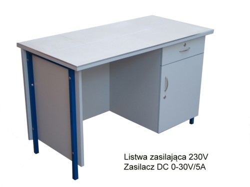 Stół przedmiotowy do pracowni z zasilaczem