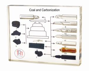 Węgiel i produkty jego przerobu - 14 próbek w akrylu