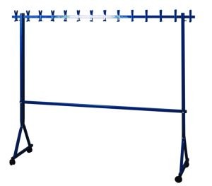 WIESZAK SZATNIOWY SKŁADANY   NA KÓŁKACH 32-hakowy