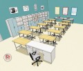 Laboratoria przyszłości stoły - przykładowa wizualizacja wyposażenia w meble szkolne