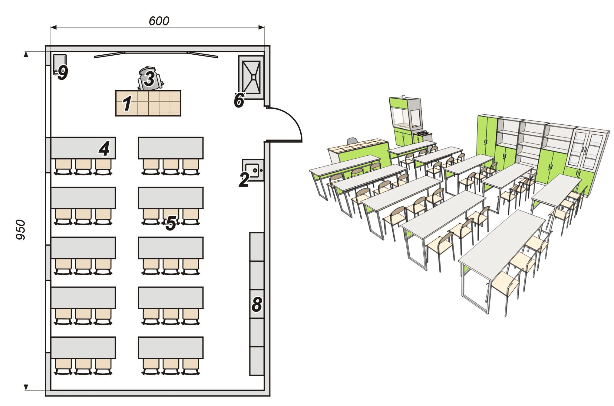 Pracownia chemiczna 30 stanowiskowa