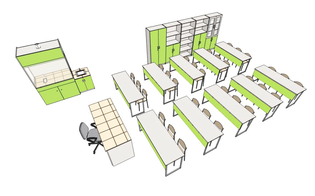 Pracownia szkolna chemiczna 30 stanowiskowa