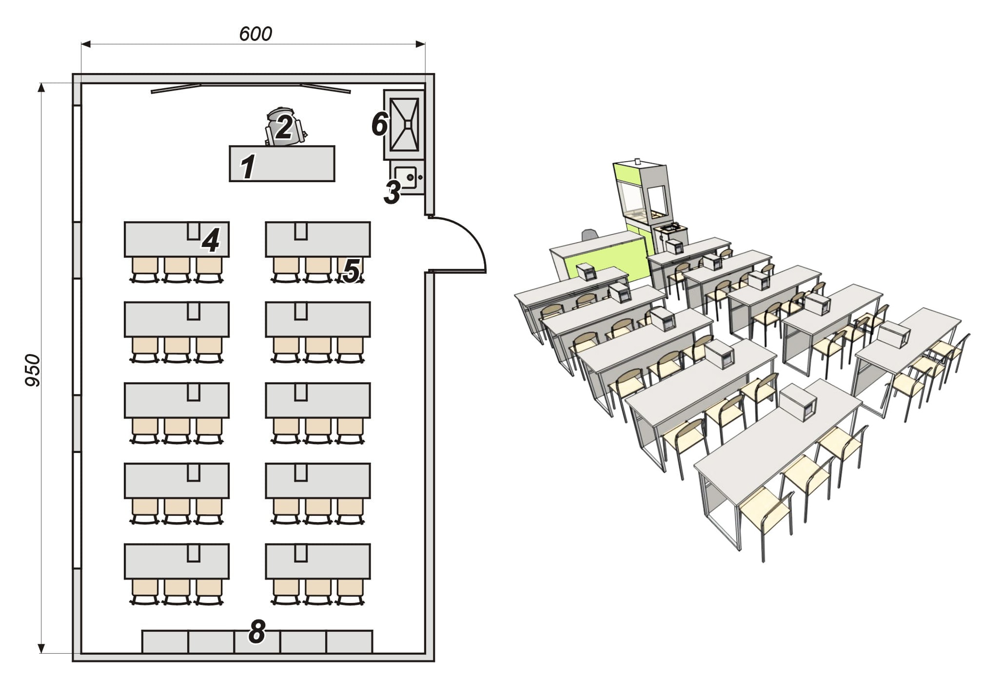 Pracownia fizyczno-chemiczna 30 stanowiskowa